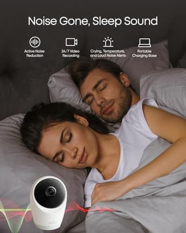 eufy Security Baby Monitor E21 with 4K UHD Camera, 5'' 720p Display, 8X Zoom, Hybrid Wi-Fi and No Wi-Fi Connection, 24/7 Recording in app, Pan-Tilt, Portable Camera with Built-in Battery, ANR - Image 6