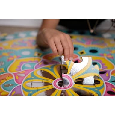Kulture Khazana: Mirror Magic - 75pc Floor Puzzle, Silver Foil Rangoli, 32" Round Jigsaw, Indian Art, Diwali-Holi-Festivals Decoration, Kids Ages 4+ - Image 5