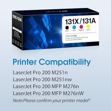 131X Toner Cartridge Replactment for HP 131X 131A CF210X CF211A CF212A CF213A Toner Compatible for Pro 200 Color M251nw MFP M276n M276nw Printer (Black Cyan Magenta Yellow, 4 Pack ) - Image 2