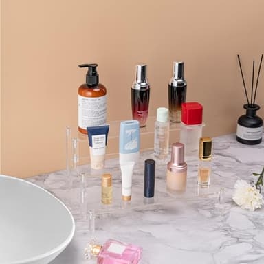 Acrylic Display Stand Risers, 3 Tier Perfume Stand Organizer, Clear Cupcake Stand Holder, Large Shelf Risers for Figures, Display Shelf for Collectibles, Dessert Shelves for Decoration and Organizer - Image 2