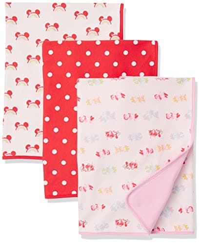 Amazon Essentials Disney | Marvel | Star Wars | Princess Unisex Babies' Swaddle Blankets, Pack of 3, 3-pack Minnie Rainbow Chaser, One Size - Image 1