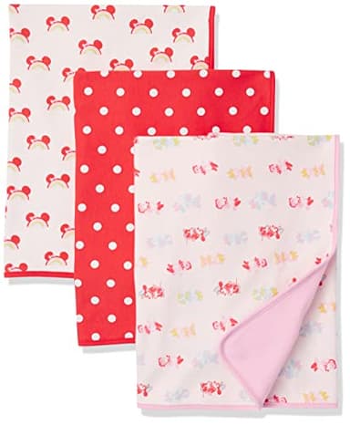 Amazon Essentials Disney | Marvel | Star Wars | Princess Unisex Babies' Swaddle Blankets, Pack of 3, 3-pack Minnie Rainbow Chaser, One Size - Image 1