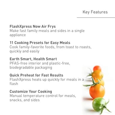 Panasonic FlashXpress Family Size Air Fryer Toaster Oven Combo, 11 Cooking Functions, 1800W PFAS-Free, Double Infrared Heating, Temperature Control Dial, Stainless Steel - NB-G211P - Image 3