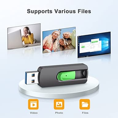 Aiibe 512GB USB 3.0 Flash Drive Thumb Drive USB Drive 512 GB Flash Drive Retractable Jump Drive 512GB for PC Laptop (Green) - Image 4