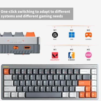 nuphy Halo65 HE Rapid Trigger Gaming Keyboard, 65 Percent 67 Keys Wired Magnetic Switches Keyboard, Hall Effect Keyboard, Hyper-Fast Adjustable Actuation, RGB Hot-swappable, 8K Hz Polling Rate - Image 4