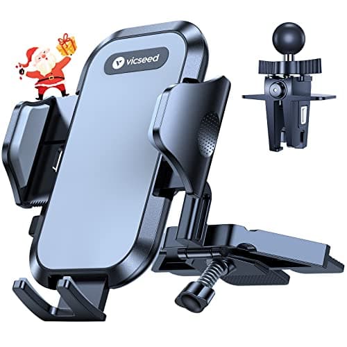 VICSEED Military-Grade Sturdy Car Phone Holder Mount, Upgraded Anti Shake Metal CD Slot & Air Vent Thick Case Friendly Phone Mount for Car Fit for iPhone 16 15 14 Samsung All Phones - Image 1