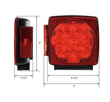 MAXXHAUL 50343 12V LED Submersible Left and Right Trailer Lights for Trailers Less than 80" Wide - Image 2