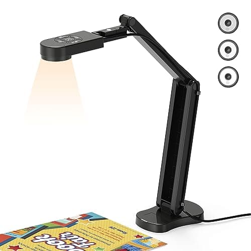 THUSTAR 8MP Document Camera & Webcam 4K with Dual Microphones, USB Visualiser A3-Size, 3-Level LED Lights, Image Invert Function, Fold, for Live Demo, Distance Education -Windows, macOS and Chrome OS - Image 1