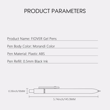 FIOVER Gel Pens, 5pcs 0.5mm Quick Dry Black Ink Fine Point Smooth Writing Pens High-End Series Ballpoint for Office School Supplies(Morandi) - Image 8