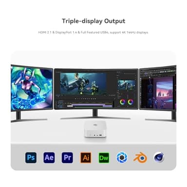 Beelink SER8 Mini PC,AMD Ryzen 7 8845HS Mini Computers (up to 5.1GHz),32GB DDR5 RAM&1TB M.2 PCIe4.0 SSD,AMD Radeon 780M,Support 4K Triple Display(HDMI+DP+USB)/WiFi6/BT5.2 Support Win 11 Pro - Image 7