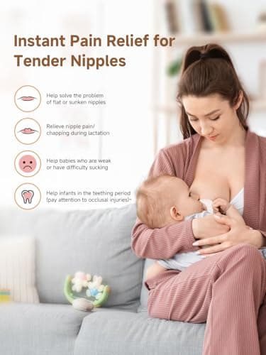 Nipple Shields for Breastfeeding Newborn, Contact Nipple Guards for Breast Feeding with Flat, Inverted Nipples or Difficulty Sucking, Food-Grade Silicone, Ultra-Thin & Super Soft, 1 Pair,20mm - Image 3