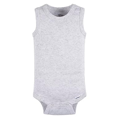Gerber Baby Boys Multi-Pack Sleeveless Onesies Bodysuit Blue Stripe 24 Months - Image 2