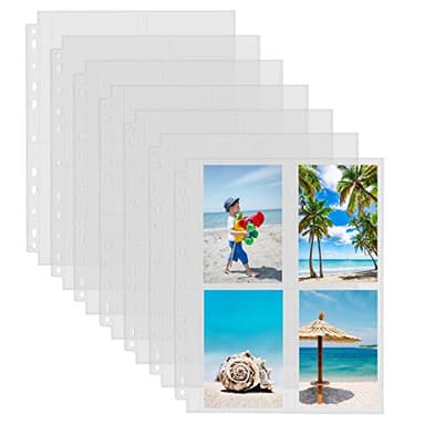 Sooez 30 Pack Heavy Duty Photo Sleeves for 3 Ring Binder (240 Pictures), 3.5x5 Plastic Album Refill Pages, Clear Archival Sleeves, Seed Binder Pages 8.5x11 - Image 1