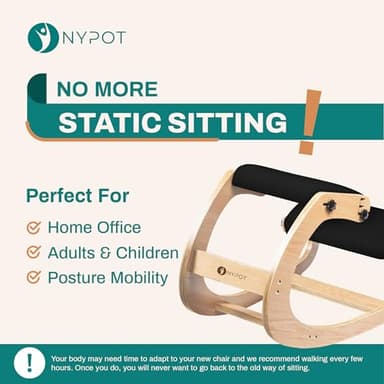 NYPOT Ergonomic Kneeling Chair with Adjustable Seats - Knee Chair for Posture Correction & Kneel Rocking Stool for Desk - Back Pain Relief and Support for Home and Office - Image 3