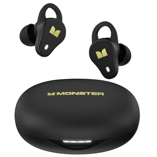 Monster N-Lite 210 Wireless Earbuds, Bluetooth 5.4 in-Ear Stereo Headphones, Built-in Mic for Crystal Clear Call, 32H Playtime, Type-C Charging, Waterproof in-Ear Ear Buds Earphones for Sports, Black - Image 1
