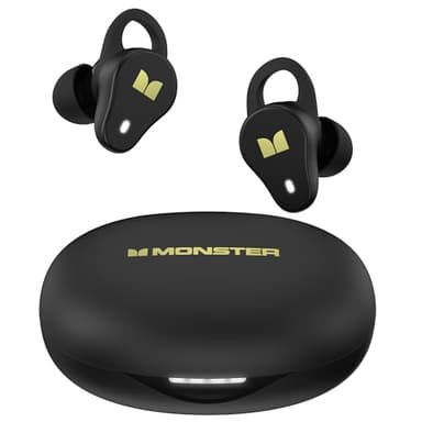 Monster N-Lite 210 Wireless Earbuds, Bluetooth 5.4 in-Ear Stereo Headphones, Built-in Mic for Crystal Clear Call, 32H Playtime, Type-C Charging, Waterproof in-Ear Ear Buds Earphones for Sports, Black - Image 1