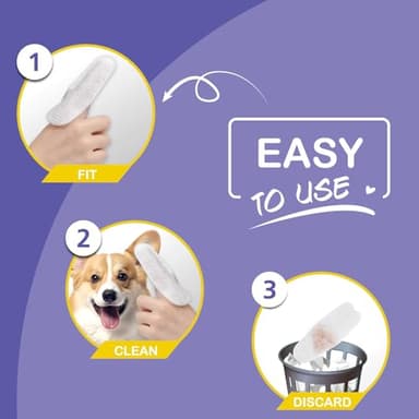 100Pcs Dog Ear Wipes, Pet Ear Cleaning Finger Wipes for Dogs & Cats, Soft Otic Cleaning Pads, Remove Wax, Dirt & Stop Smelly, Itchy, Non-Irritating Sooths & Deodorizes, Extra Wide Ear Wipes For Dog - Image 6
