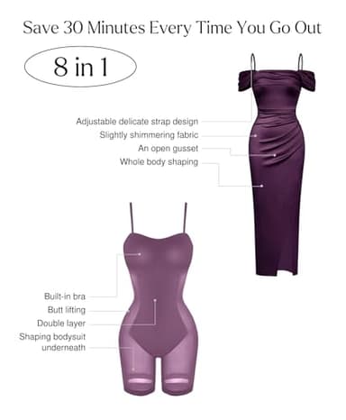 Popilush Women Shapewear Maxi Dress Off The Shoulder Bodycon Long Cocktail Formal Wedding Guest Dresses Purple - Image 3