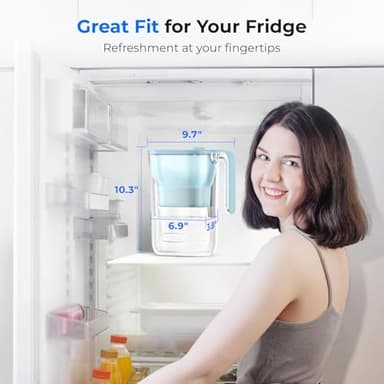 Waterdrop Water Filter Pitcher, 200-Gallon Long-Life, Countertop NSF Certified Water Purifier, Replaces 6,400 Plastic Water Bottles a Year, Reduces Chlorine, PFOA/PFOS, 7-Cup, Blue - Image 2