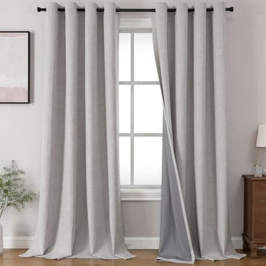 Joydeco Blackout Curtains 96 Inches Long, Light Blocking Curtains for Bedroom 2 Panels with Grommets, Thermal Insulated, Noise Reducing Room Darkening Drapes Privacy Protection for Living Room Window - Image 1