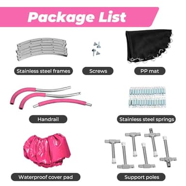 Roinoim 36 Inch Mini Trampoline for Kids with Handle, Indoor Round Toddler Trampoline, Pink - Image 7