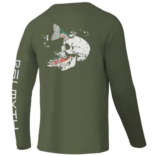 Palmyth Fishing Shirts for Men Long Sleeve UPF 50+ T Shirt Sun Protection Tee (Military/Trout Crushing, L) - Image 1