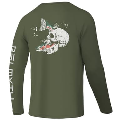 Palmyth Fishing Shirts for Men Long Sleeve UPF 50+ T Shirt Sun Protection Tee (Military/Trout Crushing, L) - Image 1