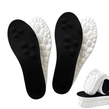 Footstr InsoleX, 2 Pairs of Footstr Insoles for Kids Youth, Arch Support & Shock Absorption, 4D Elastic Cloud Breathable Soft Foam Sole, Lightweight Sports Insole for Men Women (2 Black, M8/W9) - Image 1