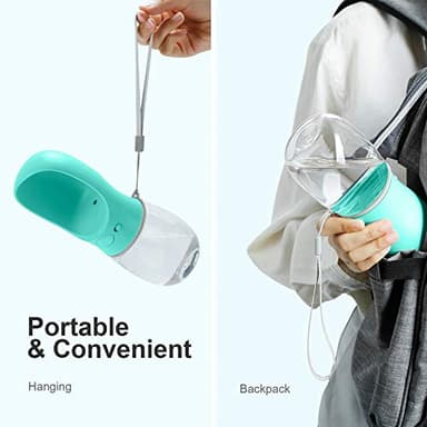 DEYACE Dog Water Bottle, Leak Proof Portable Pet Water Bottles for Dogs, Puppy Water Dispenser with Drinking Feeder for Travel (Teal 12oz) - Image 5