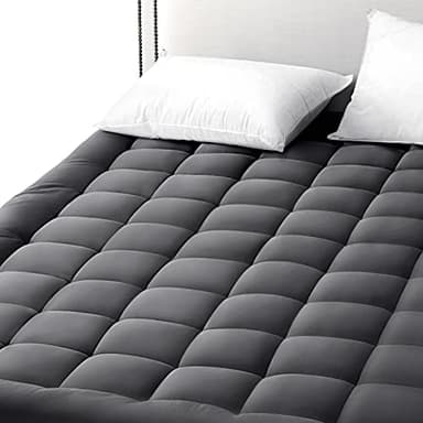 EASELAND Full Size Mattress Pad Pillow Top Cover Quilted Fitted Protector Cotton Top 8-21" Deep Pocket Cooling Mattress Topper (54x75 Inches, Dark Grey) - Image 8