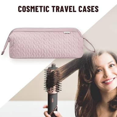 KarSyon Shark Flex Style Case for Dyson Airwrap Hair Dryer Brush Revlon Hair Tools Travel Bag Carrying Case Flat Curling Iron Organizer (Pink) - Image 7