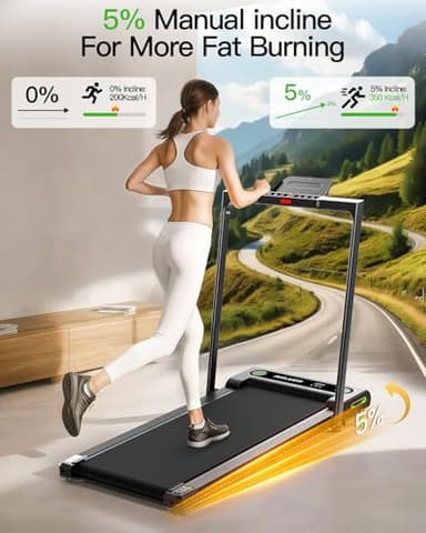 Walking Pad with Incline, Akluer Incline Treadmills for Home, 2.5 HP Under Desk Treadmill Small with Remote Control, Walking Pad Small Treadmill with LED Display - Image 2