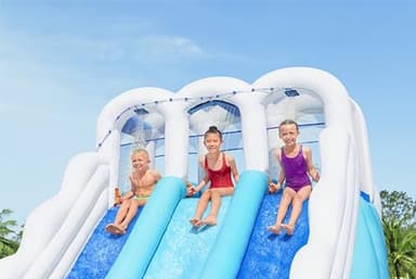 Bestway H2OGO! Tidal Trifecta Kids Inflatable Water Park | Inflatable Triple Slide and Splash Pool | Great for Kids Ages 5 and Up - Image 6