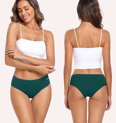 coskefy Womens Panties Soft Breathable Cotton Briefs Underwear Comfortable Low Rise Hipster Underpants 6 Pack - Image 4