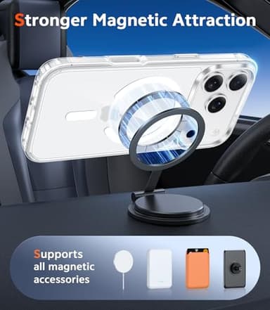 FNTCASE for iPhone 17 Pro-Max Case: Magnetic Transparent Phone Cases with Screen Protector Slim Military Grade Drop Protection Rugged Shockproof Protective Cell Phone Cover (A-Clear) - Image 4