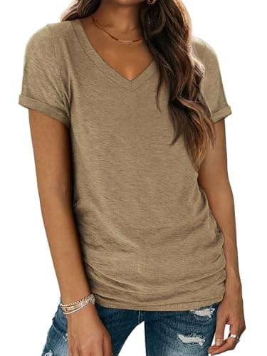 Womens Tops Basic Tees t-Shirts Trendy Fashion Cruise Comfy Workout Casual Summer Outfits Spring Clothes 2025 Beach Coffee - Image 1