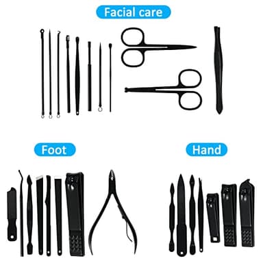 MINKINH Manicure Set Professional Nail Clipper Kit-26 Pieces Stainless Steel Manicure Kit,Nail Care Tools with Luxurious Travel Case - Image 3
