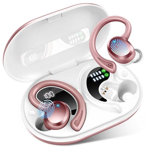 Wireless Earbuds Sport, 2025 Bluetooth 5.4 Headphones Bass Hi-Fi Stereo Over Ear Buds, 56Hrs Noise Cancelling Headset with Earhook, IP7 Waterproof Earphones Workout Running for Laptop Pad Android iOS - Image 1