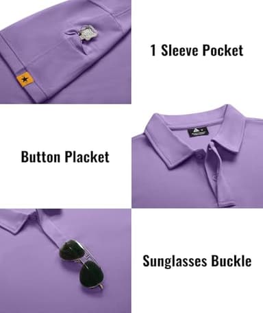 SCODI 5 Pack Mens Polo Shirts Short Sleeve Athletic Golf Polo Shirt for Men Casual Collared Summer Multipack T-Shirts 3XL Black Black Lilac Orange White - Image 3