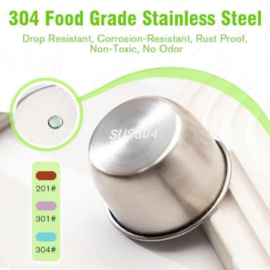 Showvigor 6-Pack 2.4oz Stainless Steel Salad Dressing Cups with Leakproof Lids | Reusable Sauce Containers for Lunch Box, Travel, Picnics & Kitchen Storage – Dishwasher Safe & Eco-Friendly - Image 3