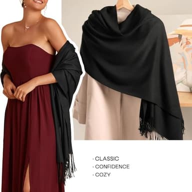 FURTALK Pashmina Shawls and Wraps for Evening Dress Women's Scarf Wedding Bride Bridesmaid Gifts Winter Scarves - Image 2
