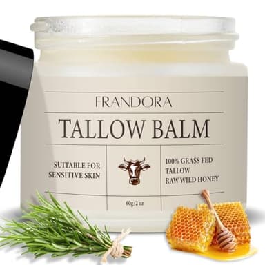 FRANDORA Beef Tallow and Honey Balm for Skin, All-Natural Moisturizer for Face and Body, Hydrating Grass-Fed Beef Tallow & Raw Wild Honey Blend - Image 1