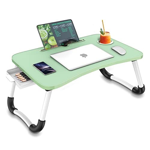 Zapuno Multi-Function Laptop Bed Table with Storage Drawer and Cup Holder, Lap Desk Stand Tray for Eating, Reading and Working - Image 1