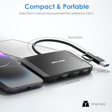 WAVLINK USB C and USB 3.0 to Dual 4K DisplayPort/HDMI Adapter, Displaylink Monitor Splitter Extended Display for Dual Monitor 4K@60Hz, HDMI/DP Splitter Compatible with Mac M1-M4,Window Laptop-Black - Image 8