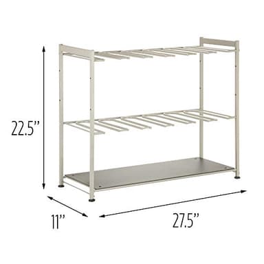 Boot Storage, Free Standing Shoe Rack for Entryway, Closet, Bedroom, Silver - Image 3
