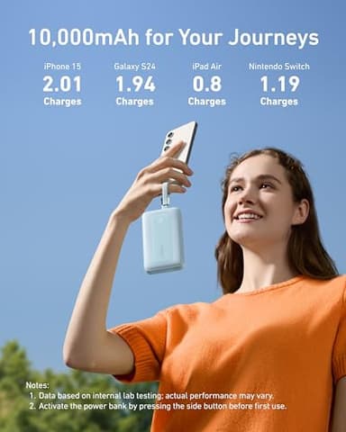 Anker Zolo Power Bank, 10,000mAh 30W Max Fast Portable Charger with Built-in USB-C and MFi Certified Lightning Cables, USB-C&A, Battery Pack for iPhone 16/15 Series, MacBook, Galaxy (Black) - Image 4