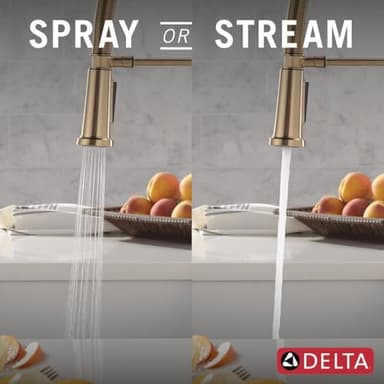 Delta Ermelo Pro Style Commercial Kitchen Faucet with Pull Down Sprayer, Single Hole Brushed Gold Kitchen Sink Faucet, Single Handle, Champagne Bronze 18887-CZ-DST - Image 7