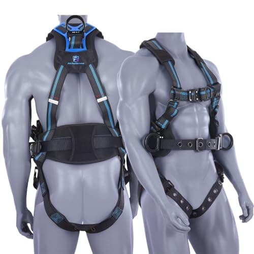 FHFallArrest Fall Protection Full Body Safety Harness,Roofing Harness with Support Belt for Construction(XS/S) - Image 1