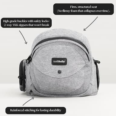 Tushbaby The Original Premium Quality Hip Seat Carrier – Safety-Certified Baby & Toddler Carrier with Secure Safety Buckles, No-Flimsy-Foam Design, Storage Pockets & Nursing Pillow. 0–3 yrs - Image 5