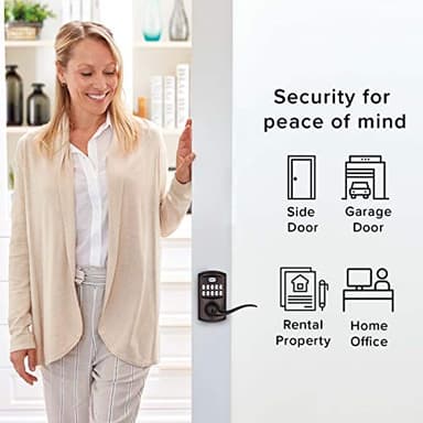 Kwikset 99170-001 SmartCode 917 Keypad Keyless Entry Traditional Residential Electronic Lever Deadbolt Alternative with Tustin Door Handle and SmartKey Security, Satin Nickel, Large - Image 3